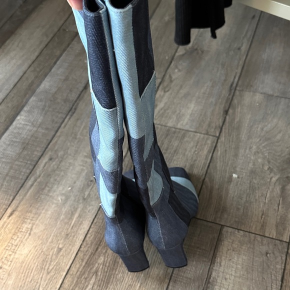 Impo Blue Patchwork Heeled Boots - Picture 3 of 6